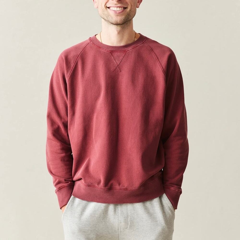 American Giant Men's Relaxed French Terry Crew Syrah Red Size XL NWOT